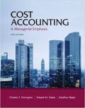 Cost accounting: A managerial emphasis