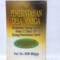 Pemerintahan Desa/Marga Berdasarkan Undang-Undang Nomor 22 Tahun 1999 Tentang Pemerintahan Daerah