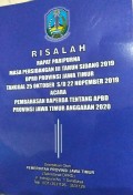 Risalah Rapat Paripurna Masa Persidangan III tahun Sidang 2019 DPRD Provinsi Jawa Timur Tanggal 25-10 s/d 22-11-2019 Acara Pembahasan Raperda tentang APBD Provinsi Jatim Anggaran 2020